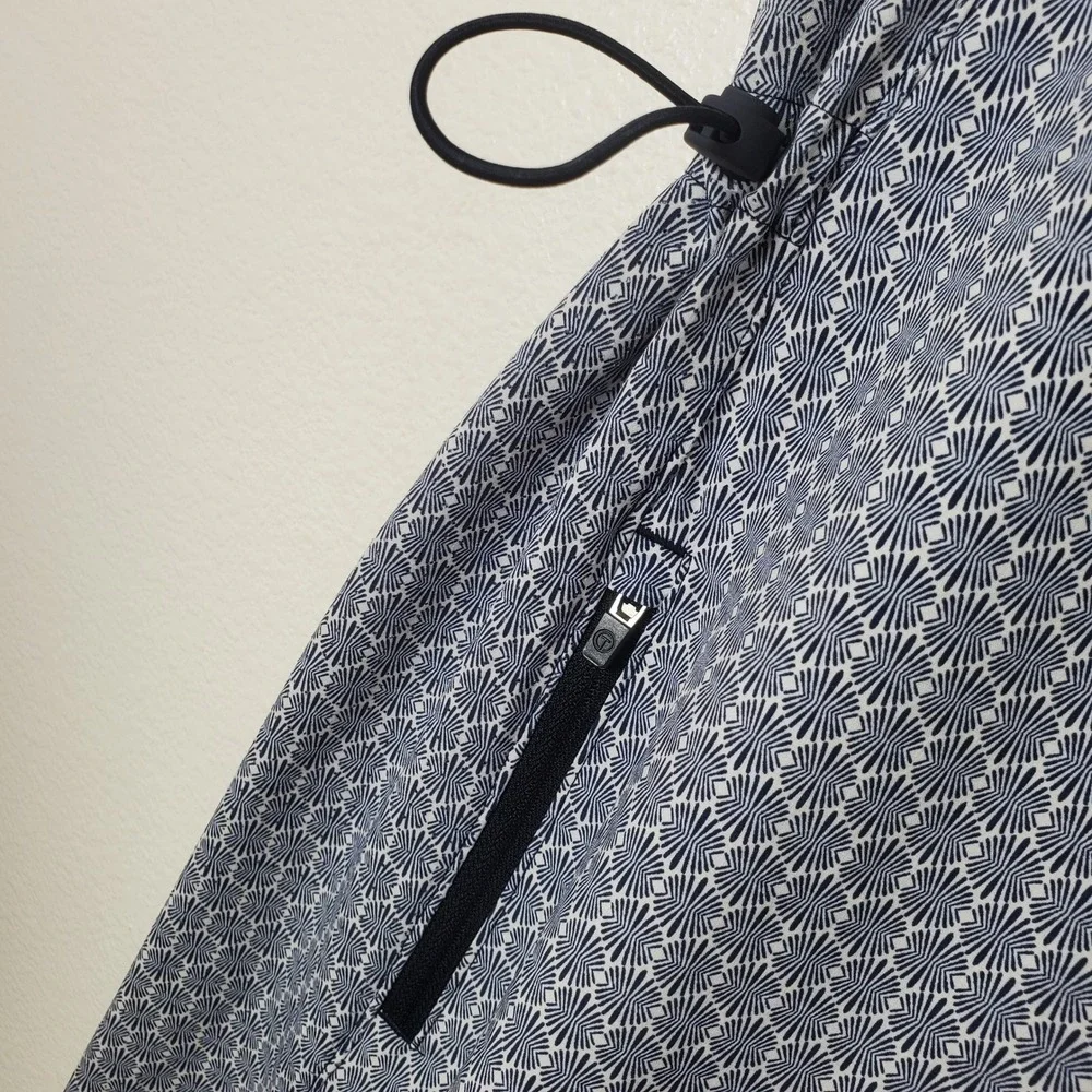 Talbots Blue Cinch Waist Active Shift Dress with Zip Pockets UPF50 Medium Petite